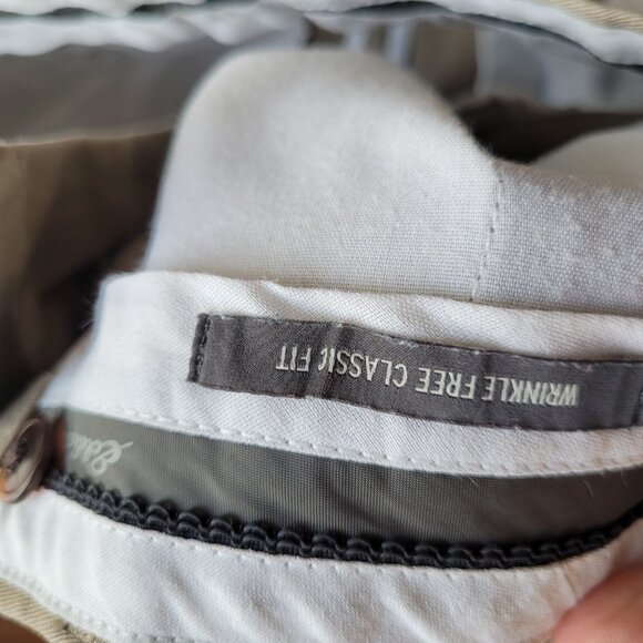 Lot of 2 Eddie Bauer 33 x 32 Wrinkle Free Classic Cut Khaki Pants - Picture 8 of 16